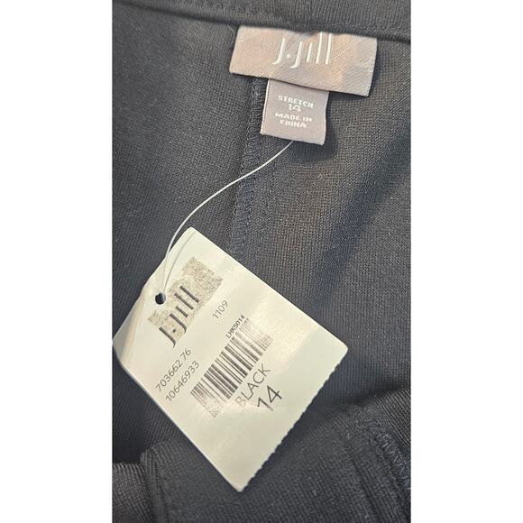 NWT J.jill black pull on pants comfort career casual sz 14 tapered ankle work - Picture 3 of 8